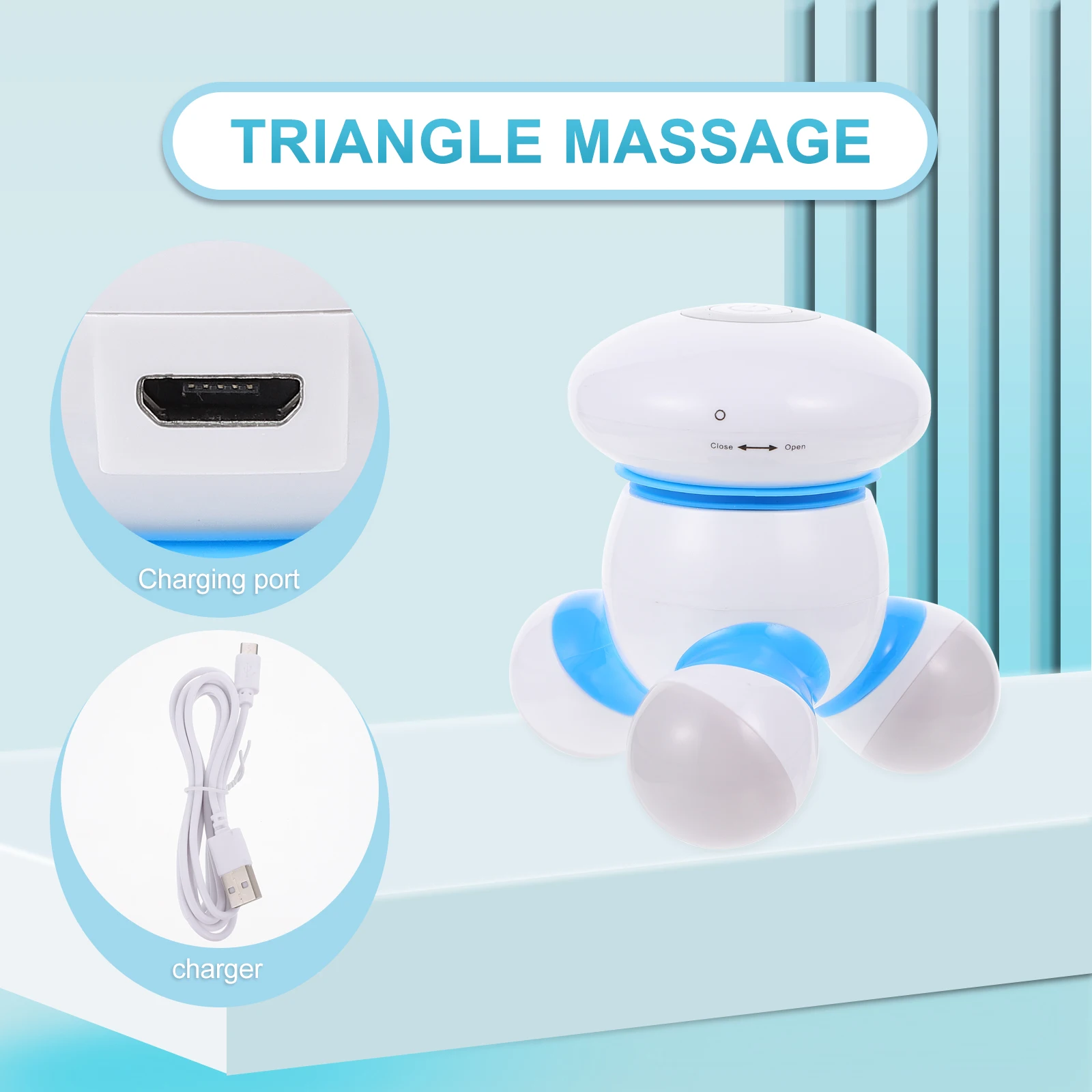 

1pc Body Massager Portable Handheld Back Shoulder Neck Pain Relief Three Legged Acupoint Mini Muscle Therapy Tool