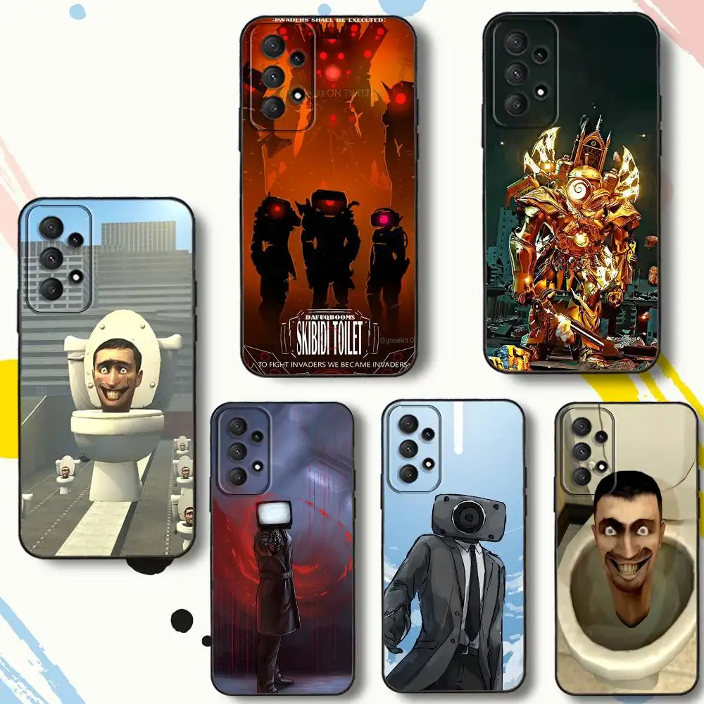 

Parody Skibidi Toilet meme Phone Case For Samsung Galaxy A 80,72,73,91,53,22,51,52,5G,Plus,J,Note Soft Black Cover