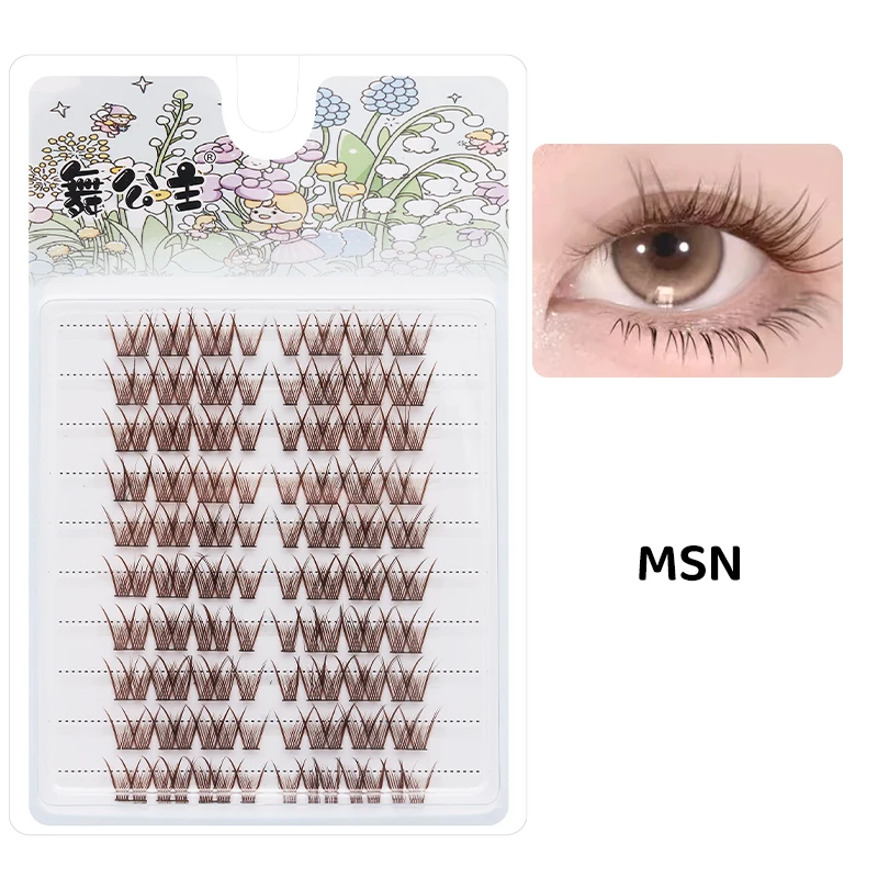 DINGSEN 10 Reihen Natürliche DIY Wimpernbüschel Einzelne Wimpern Anime Falsche Wimpernbüschel Handgefertigte Wimpernverlängerungs-Sets – Detail 29