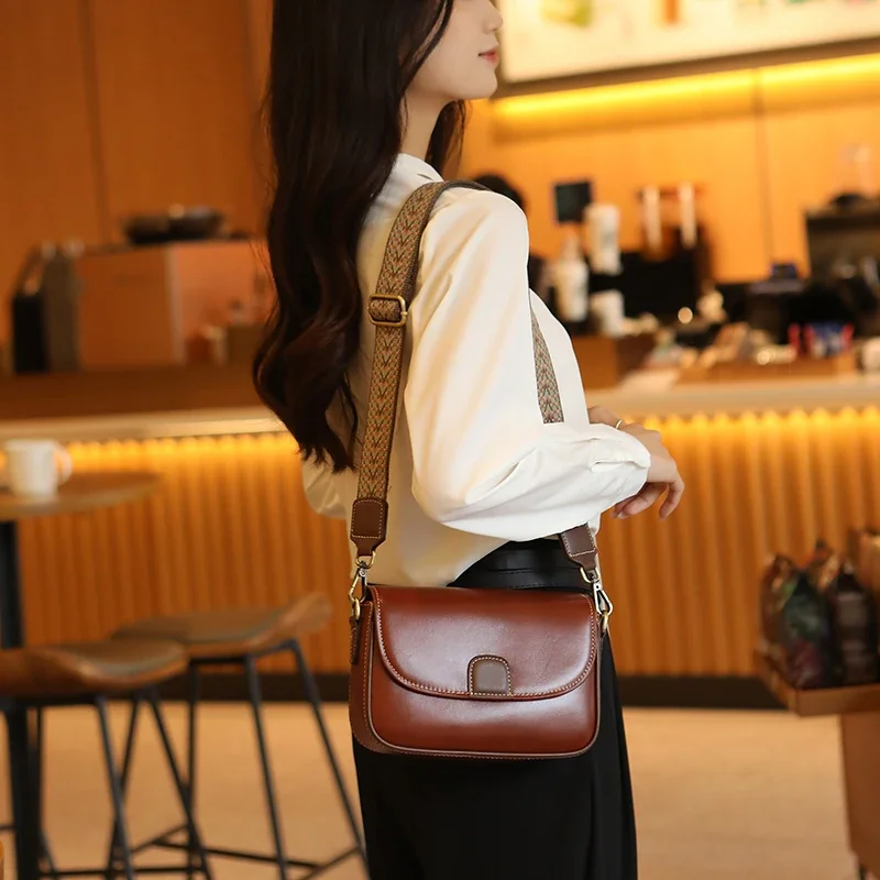 Crossbody Shoulder Bag With 2inch Retro Colorful Small Yellow Woman Cell Phone Vintage Fashion Single Leather Square Black Brown