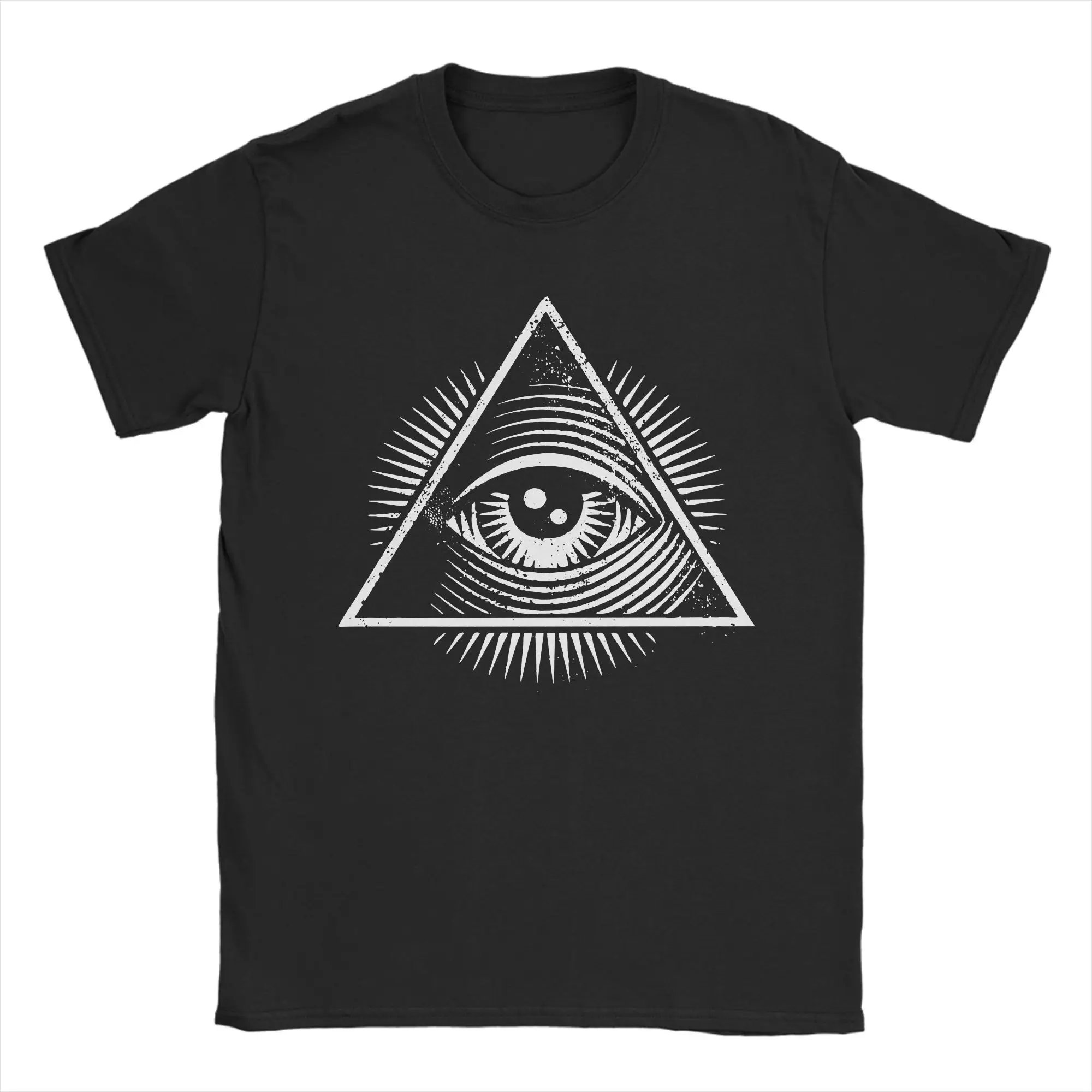 Men Women's All Seeing Eye T Shirts Illuminati Eyes 100% Cotton Clothing Creative Short Sleeve Crewneck Tees Summer T-Shirt
