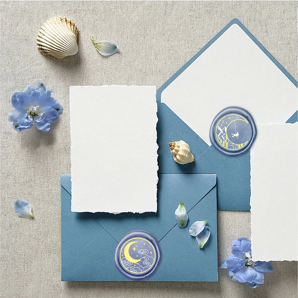 Пентаграмма треугольная Луна шаблон специальный воск печать штамп Diy крафт Скрапбукинг Рождество украшение для свадебного приглашения