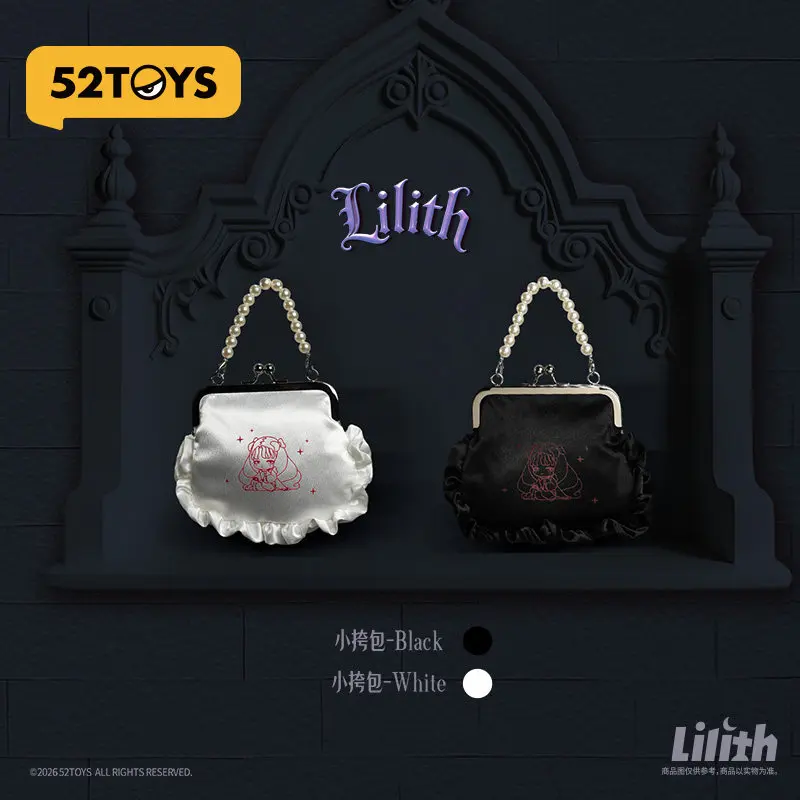 

52TOYS Серия Lilith Forbidden Contract: Брелок-сюрприз, сумка через плечо с застежкой Kiss Lock, сумочка с жемчужной цепочкой, атласная сумочка, подушка в форме сердца