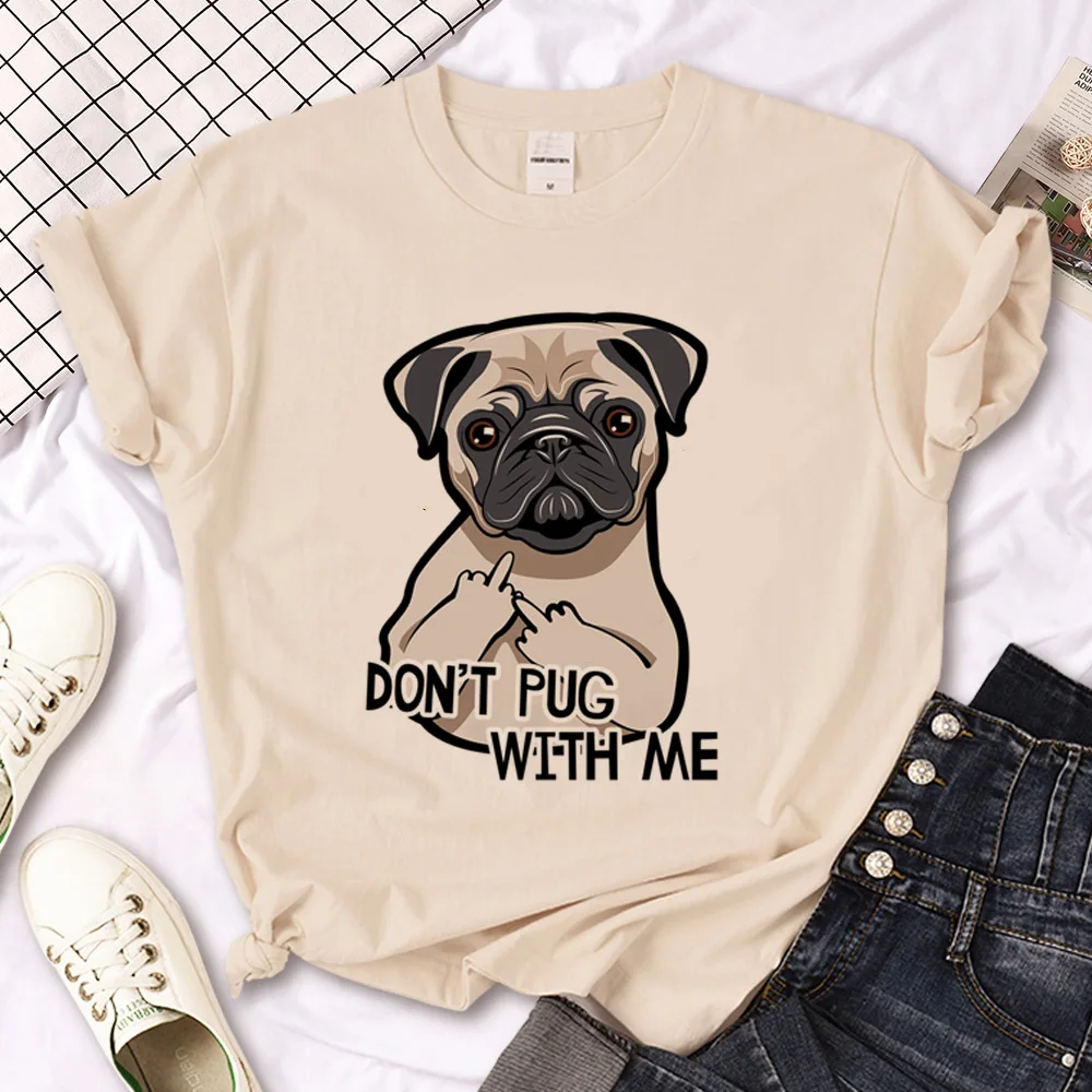 Pug Tee women summer Japanese manga tshirt female designer y2k clothes