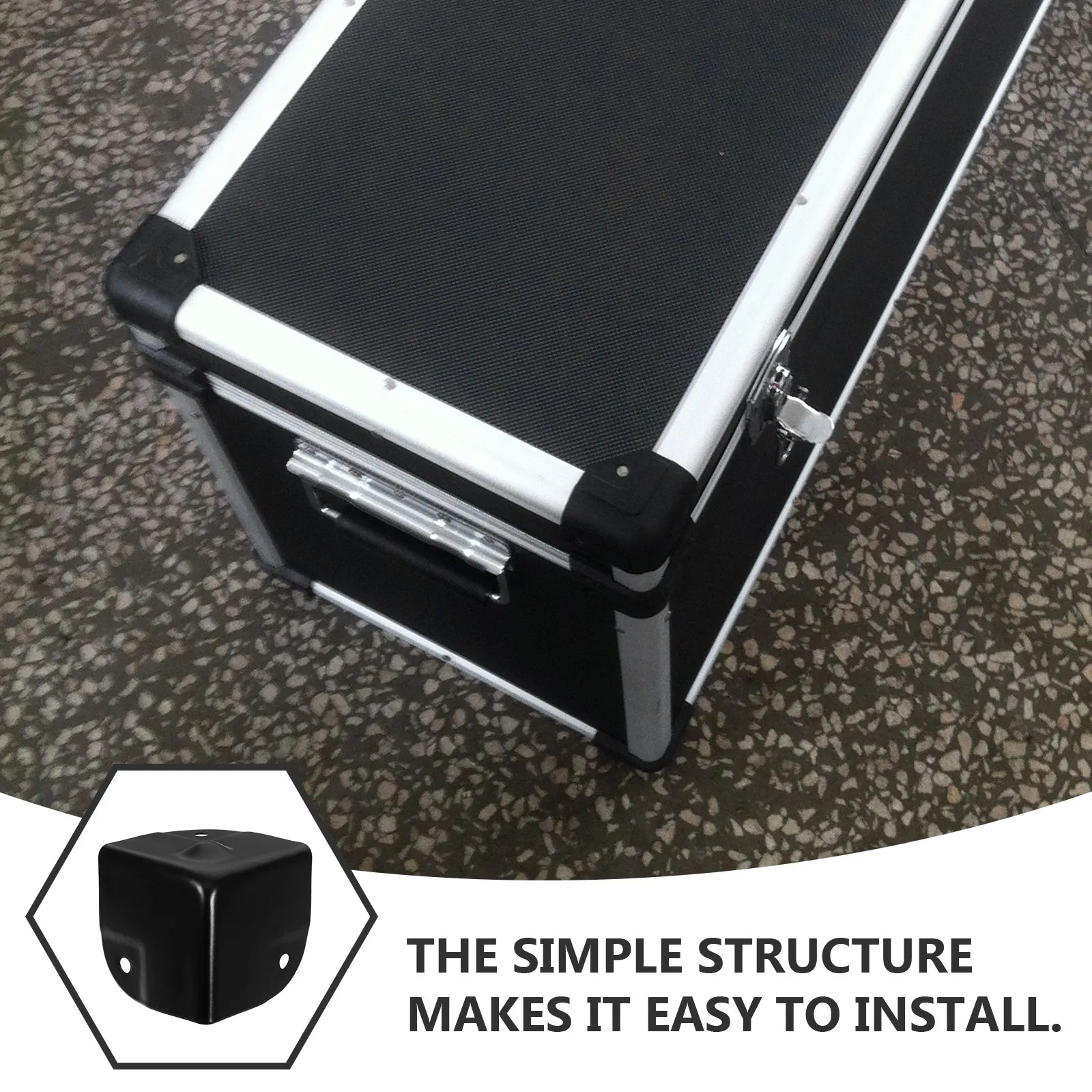 16Pcs Triangle Ball Corner Protectors Black Metal Brace Heavy Duty Speaker Cabinet Flight Case Furniture Protection Plates