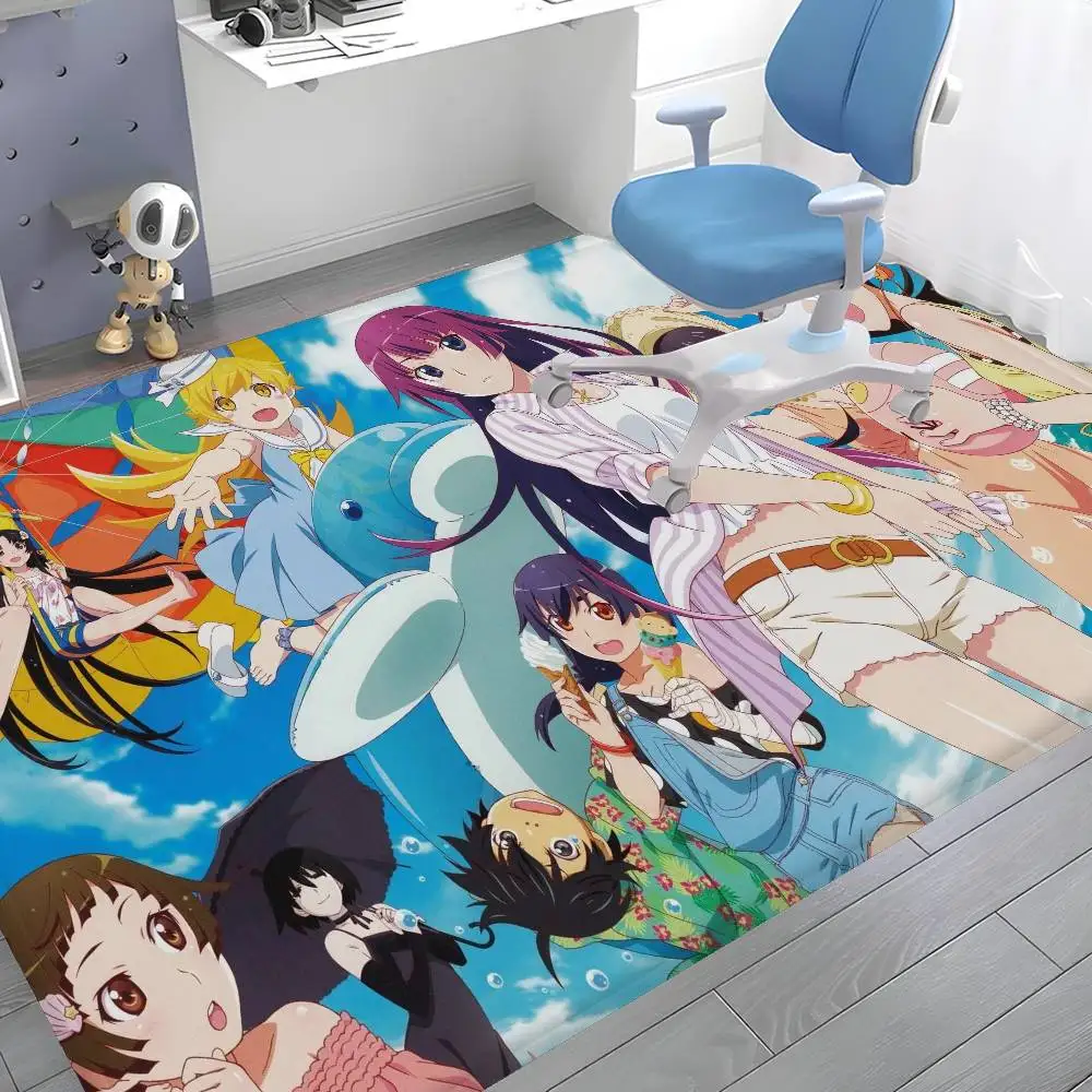 Anime M-Monogatari Series Entrance Door Mat Washable Non-Slip Living Room Sofa Chairs Area Mat Kitchen Welcome Doormat