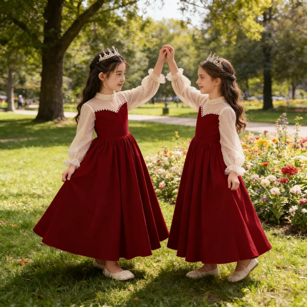 

Вечернее платье для девочек на день рождения, осеннее, для малышей, с пэчворком, бальные костюмы, элегантная детская одежда, с бисером