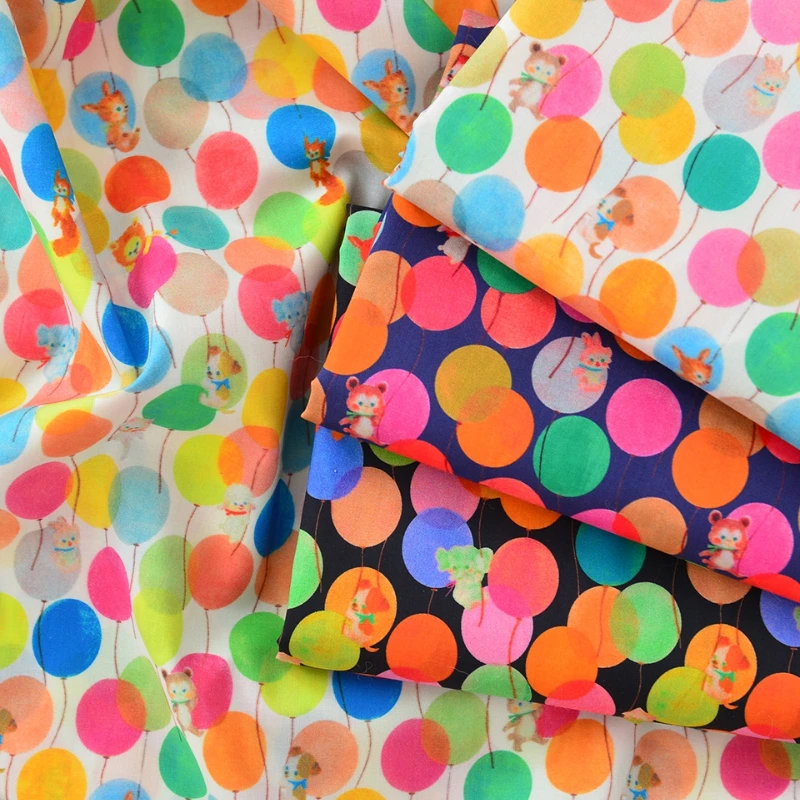 

145x50cm 60s Count Pure Cotton Festival Fabric, Clothing, Baby and Children's Thick Printed DIY Handmade Balloon Small Items