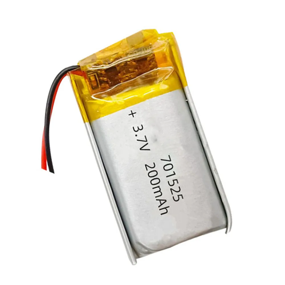 3.7V 200Mah 701525 Li-Ion Li-Polymer Li Battery 2.0 JST 2Pin For LAPTOP MP3 ELECTRIC TOYS CAMERA GPS MOBILE POWER MP4 TABLET DVD