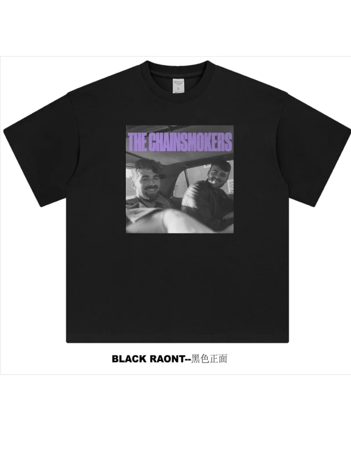 The Chainsmokers Smokers Band Around The American Cotton T-shirt à col petit pour hommes et femmes à manches courtes