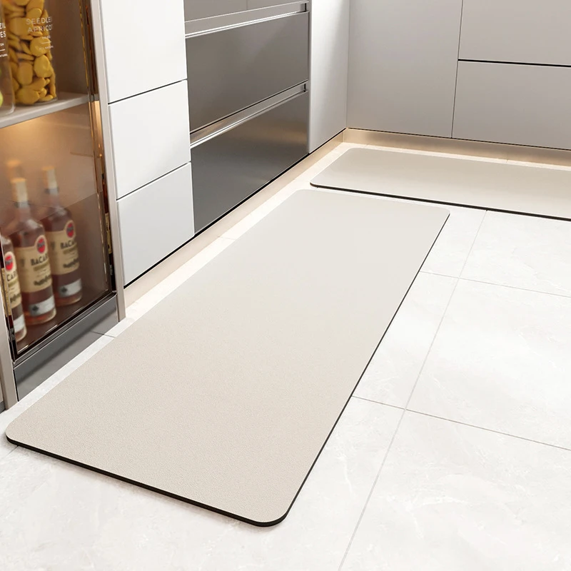 Superabsorbierende Küchenbodenmatte Lange Diatomeenerde-Küchenmatte Weiche Waschbare Teppiche Koreanische Einfarbige Badezimmer-Eingangsmatte – Detail 5