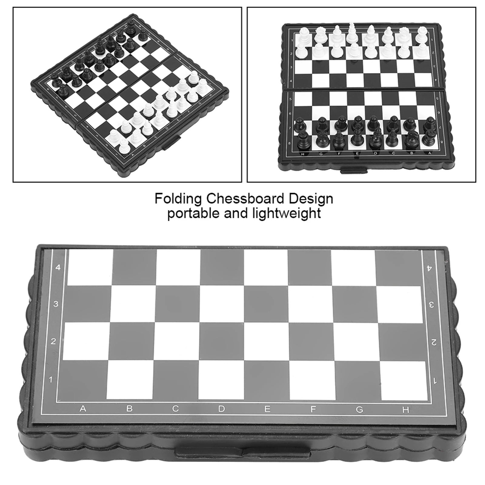 Magnetisches Schachspiel, tragbares Schachbrett, tragbares Klappschachbrett aus Kunststoff, magnetisches Schachspiel, Spiel für Party- und Familienaktivitäten