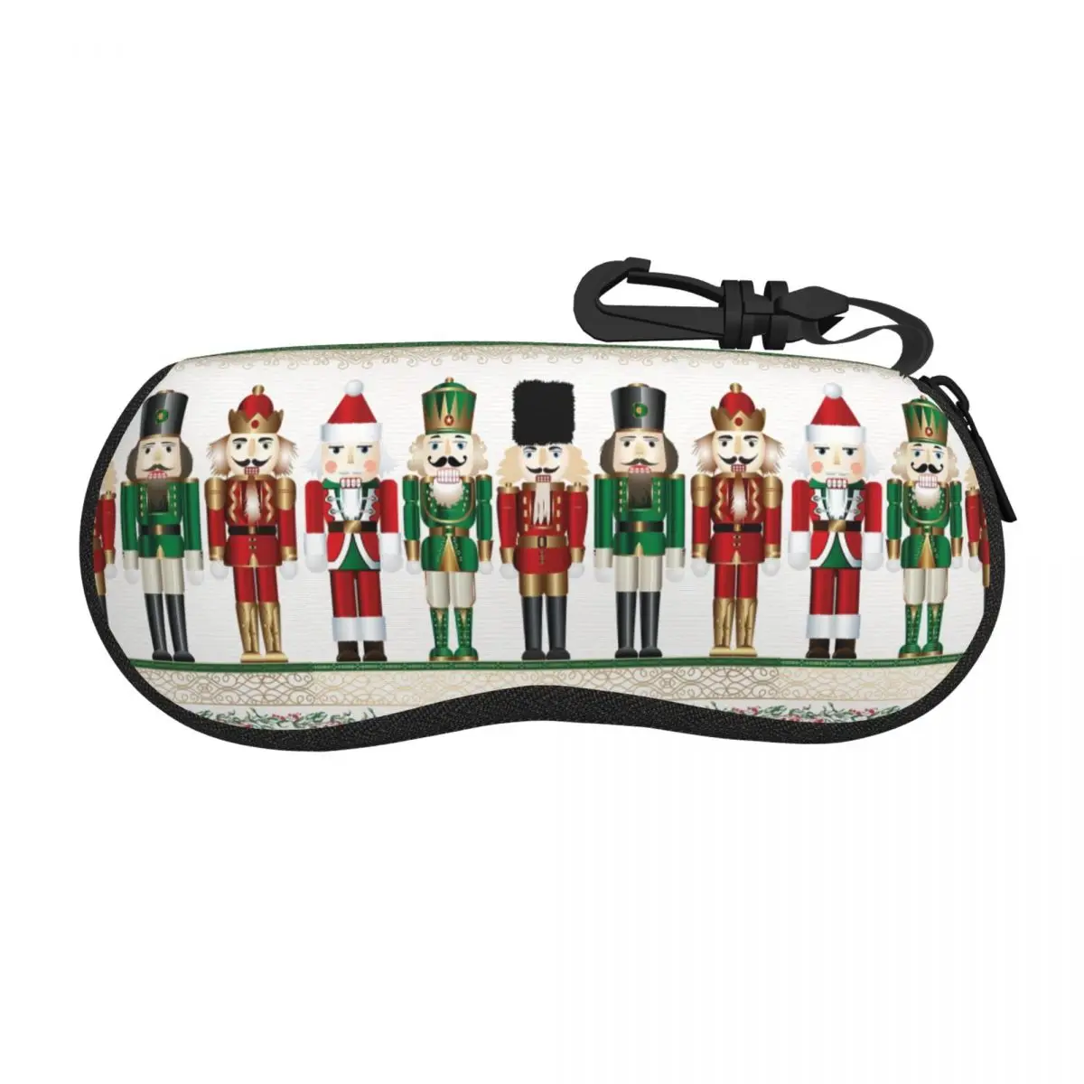 

Custom Merry Christmas Nutcrackers Shell Eyeglasses Protector Cases Sunglass Case Nutcracker Soldier Doll Gift Glasses Pouch