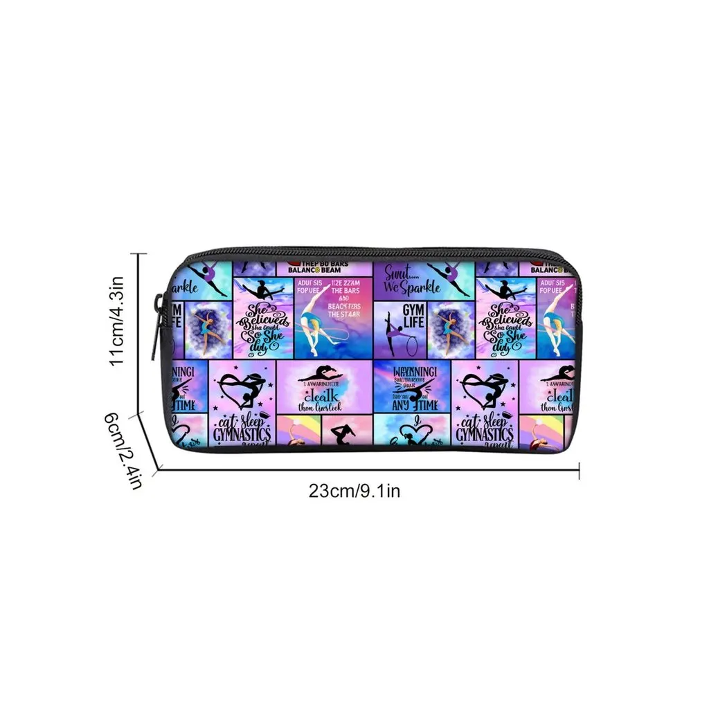 Yoga Dance Print Single Layered Pencil Case for Boy/Girls Best Gifts Cartoon School Supplies Pencil Pouch for Children