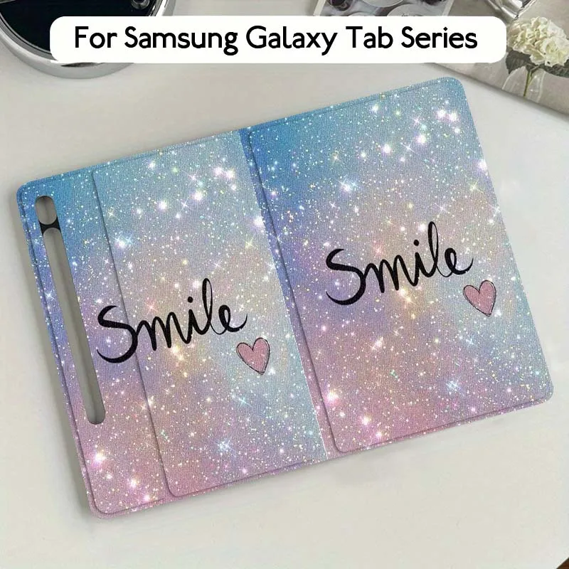 

Luminous Sparkling Love Heart Gift For Samsung Galaxy Tab S10 S9 S8 S7 FE Lite Soft Flexible Support Tablet Case
