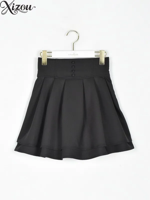 Spring Japanese Classic Trim High Waist Button Culottes 2026 Summer Slim Sweet Student Short Skirt Sweet Pleated 2026 Women
