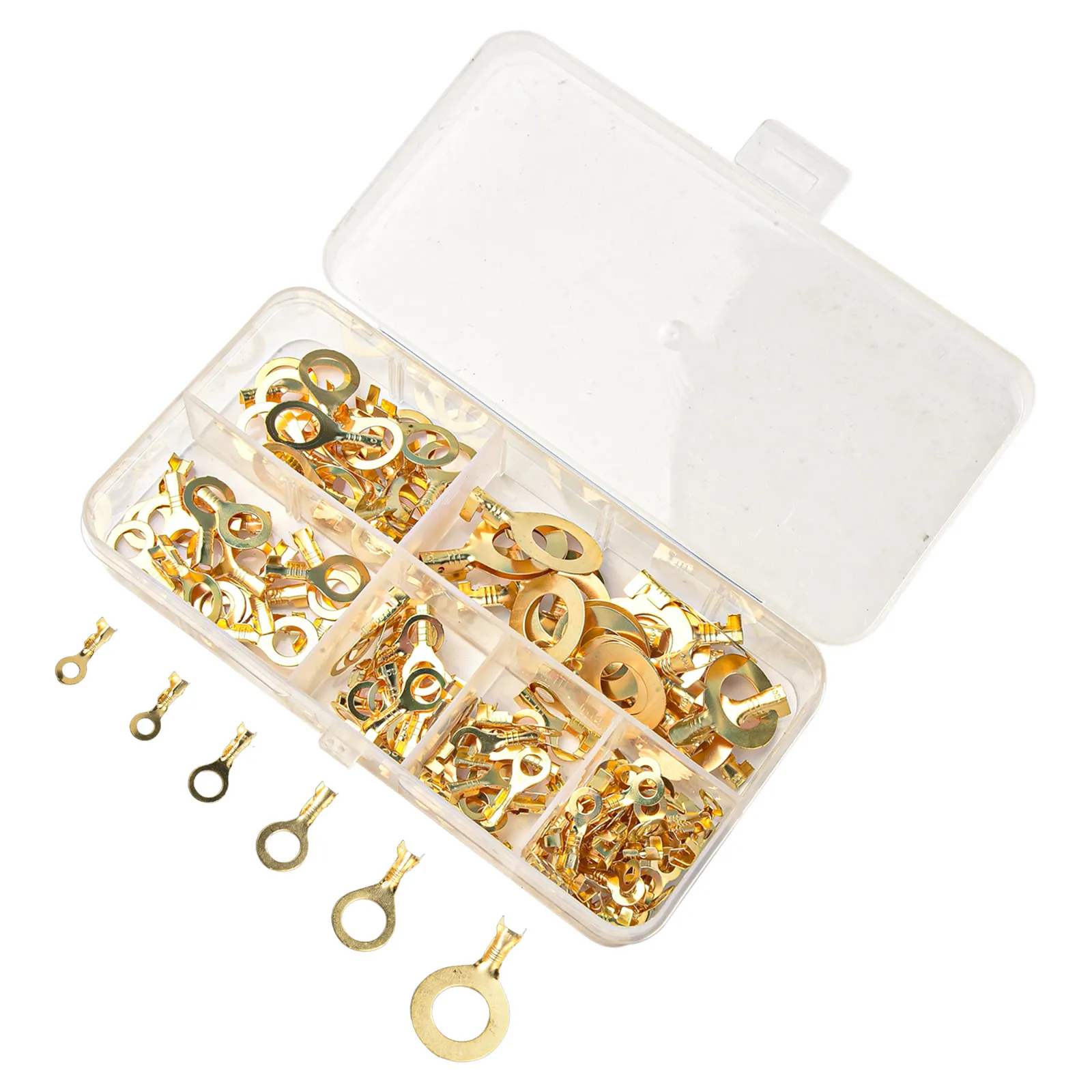 150PCS Ring Cable Lug Ring Eye Terminal M3-10 Bare Terminal Cable Wire Connector Brass Terminals Electrical Supplies