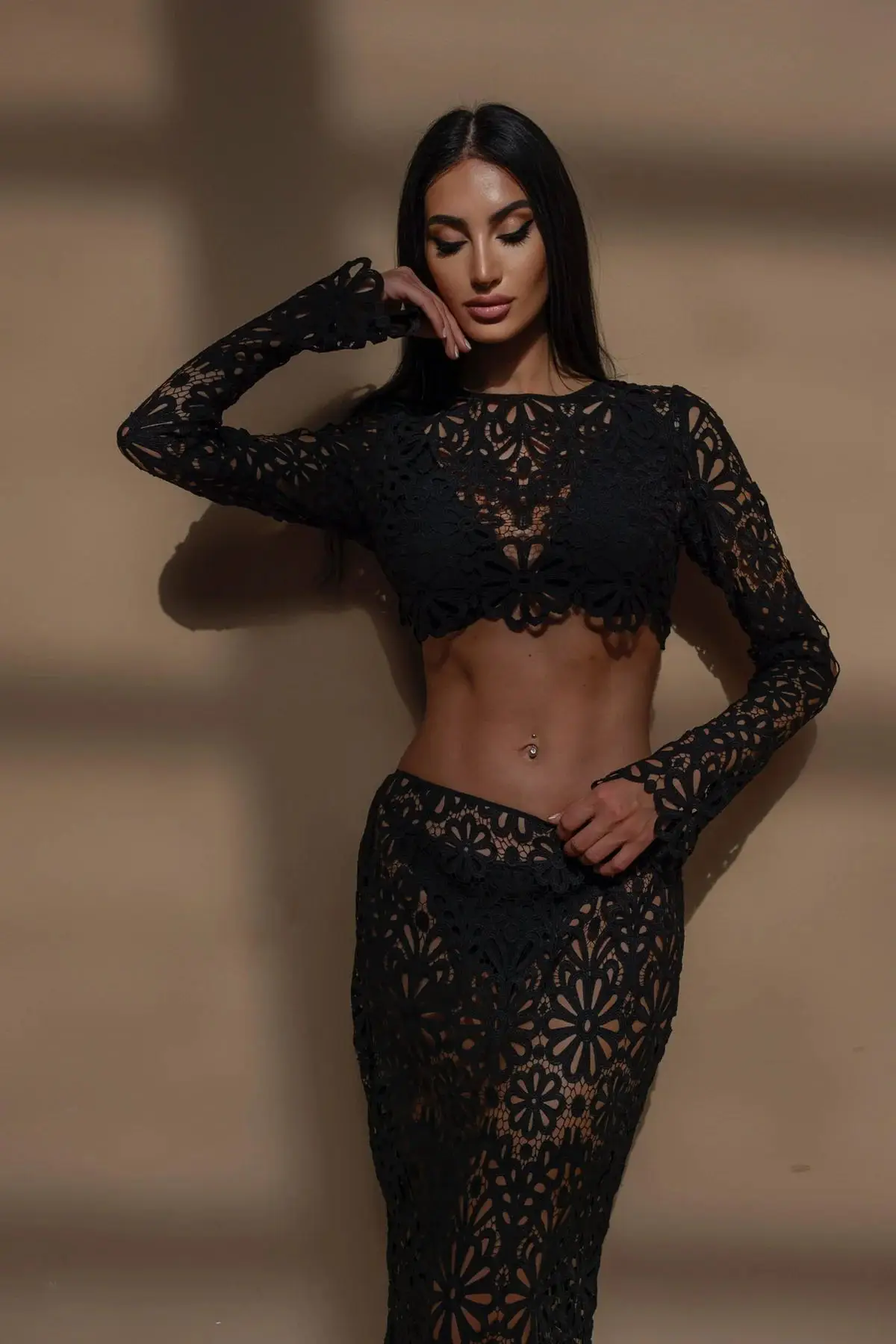 Weiß Elegante Stickerei Aushöhlen Strand Kleider Set Sexy Durchsichtig Crop Tops Lange Röcke Frauen Sets Sommer Frauen Outfits – Detail 20