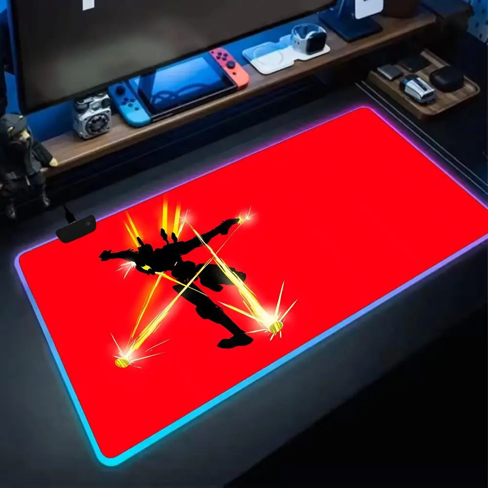 

Cool U-ULTRAKILL Mouse Pad Anime Gaming Mouse Pad LED Table Pads Backlit Rubber Desktop XXL RGB Desk Mats