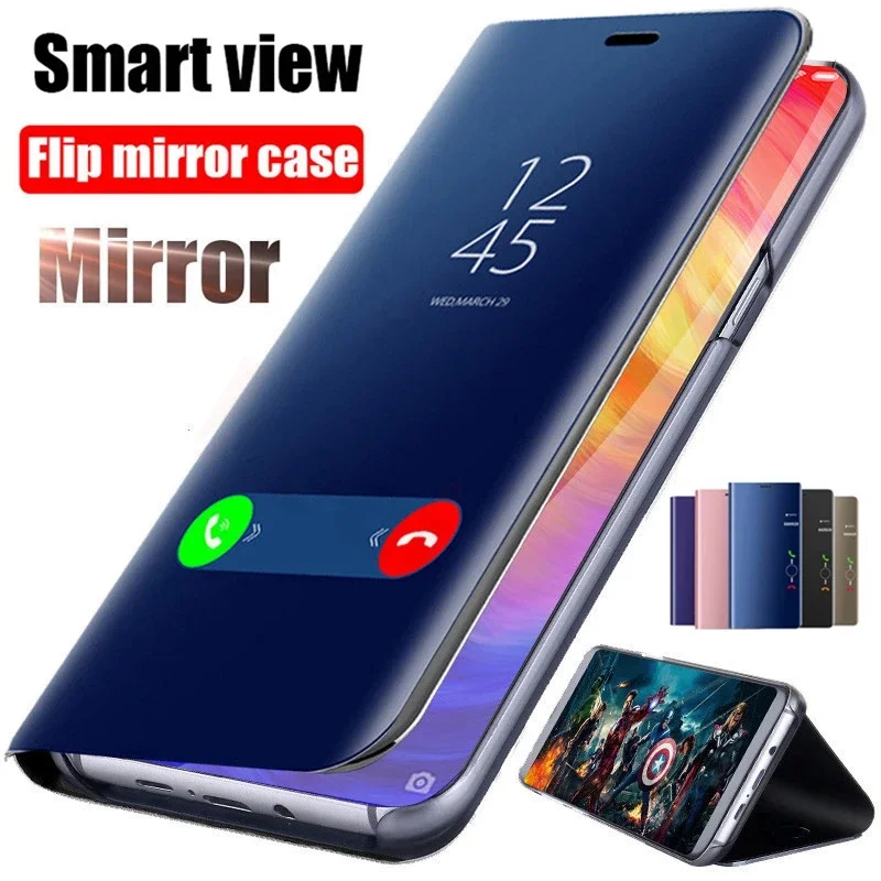 

Чехол Smart View Mirror Flip Case для Samsung Galaxy A55 A35 A25 A05S A14 A54 A34 A24 5G 4G Cover Stand Fold Capa Fundas Shell Coque