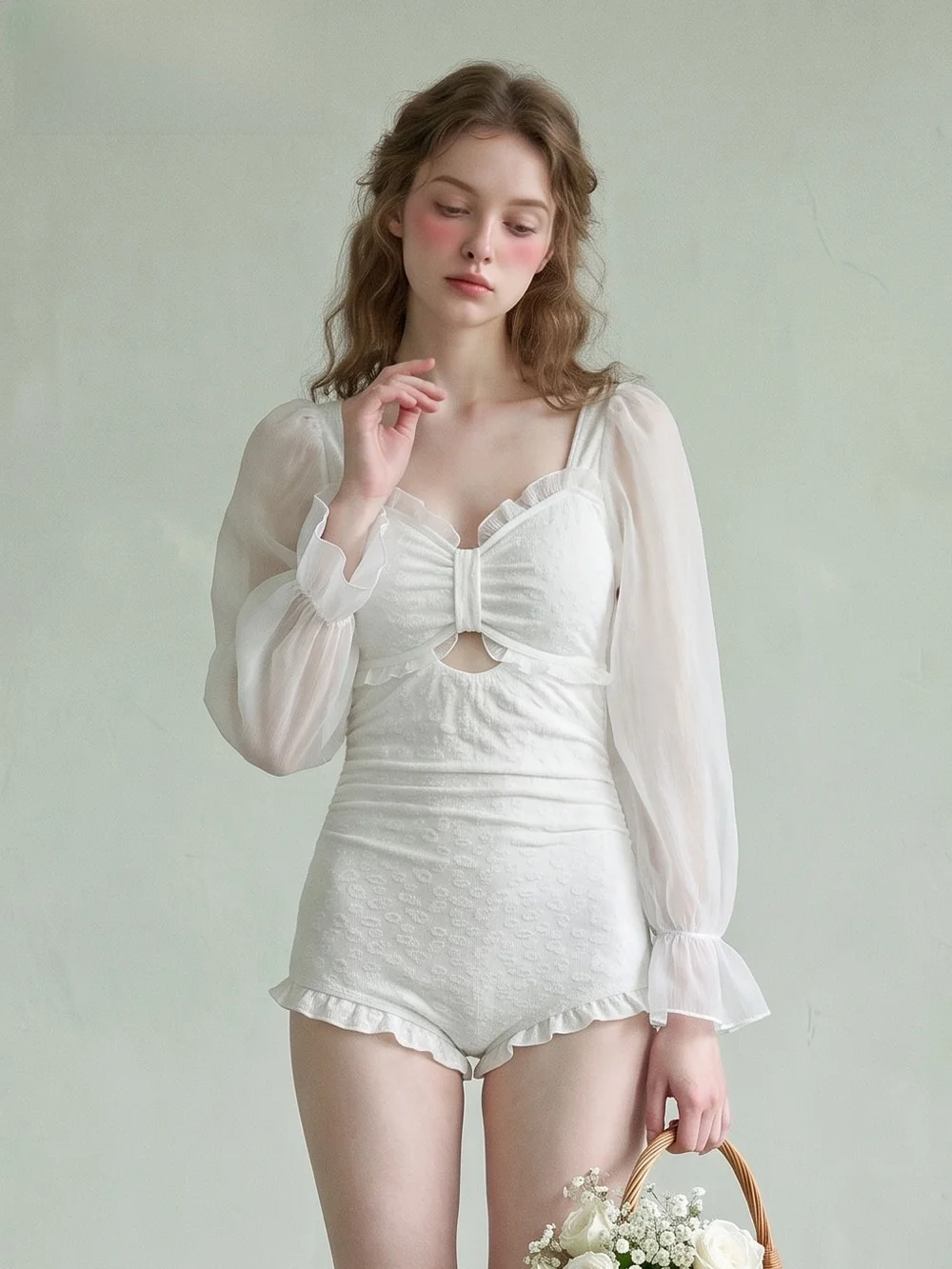 2026 New Advanced One-Piece Swimsuit Women Long Sleeve Sun Protection Slimming  Hot Spring Vacation Swimming Costume