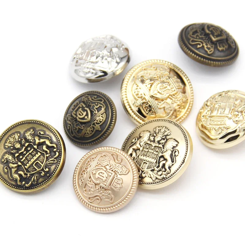 HENGC 6pcs Lion Goldon Metal Coat Buttons For Clothing Garment Sweaters Pants Coat Decorations Sewing Accessories Wholesale