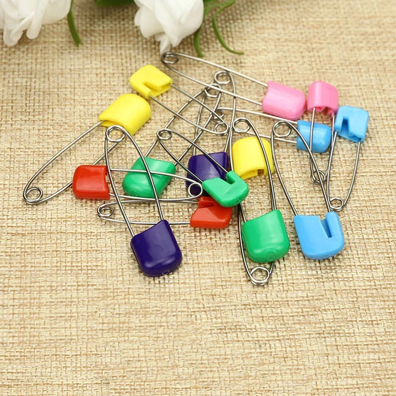 10/20Pcs Plastic Head Safety Pins 4/5.5cm Safety Locking Cloth Baby Diaper Nappy Pins Needle DIY Pins Sewing Accessory Markers