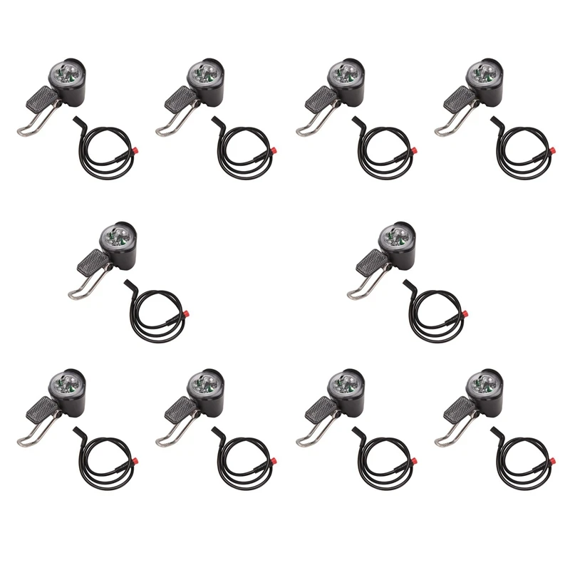 10X E-Bike Led Headlight 6V 12V 24V 36V 48V 60V Bicycle Light Waterproof Front Headlight Waterproof Connector (2 Pins)