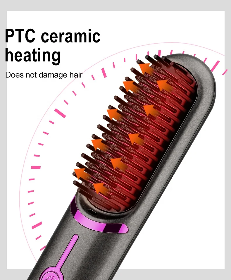 Новый выпрямитель для волос, расческа для завивки волос 2-в-1, инструмент для укладки волос, перезаряжаемый, 5200 мАч, большой емкости, беспроводной выпрямитель для волос