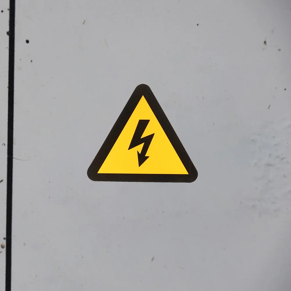 

24 Pcs Yellow Triangle Electric Shocks Warning Stickers High Voltage Caution Labels Safety Signs Traffic Equipment