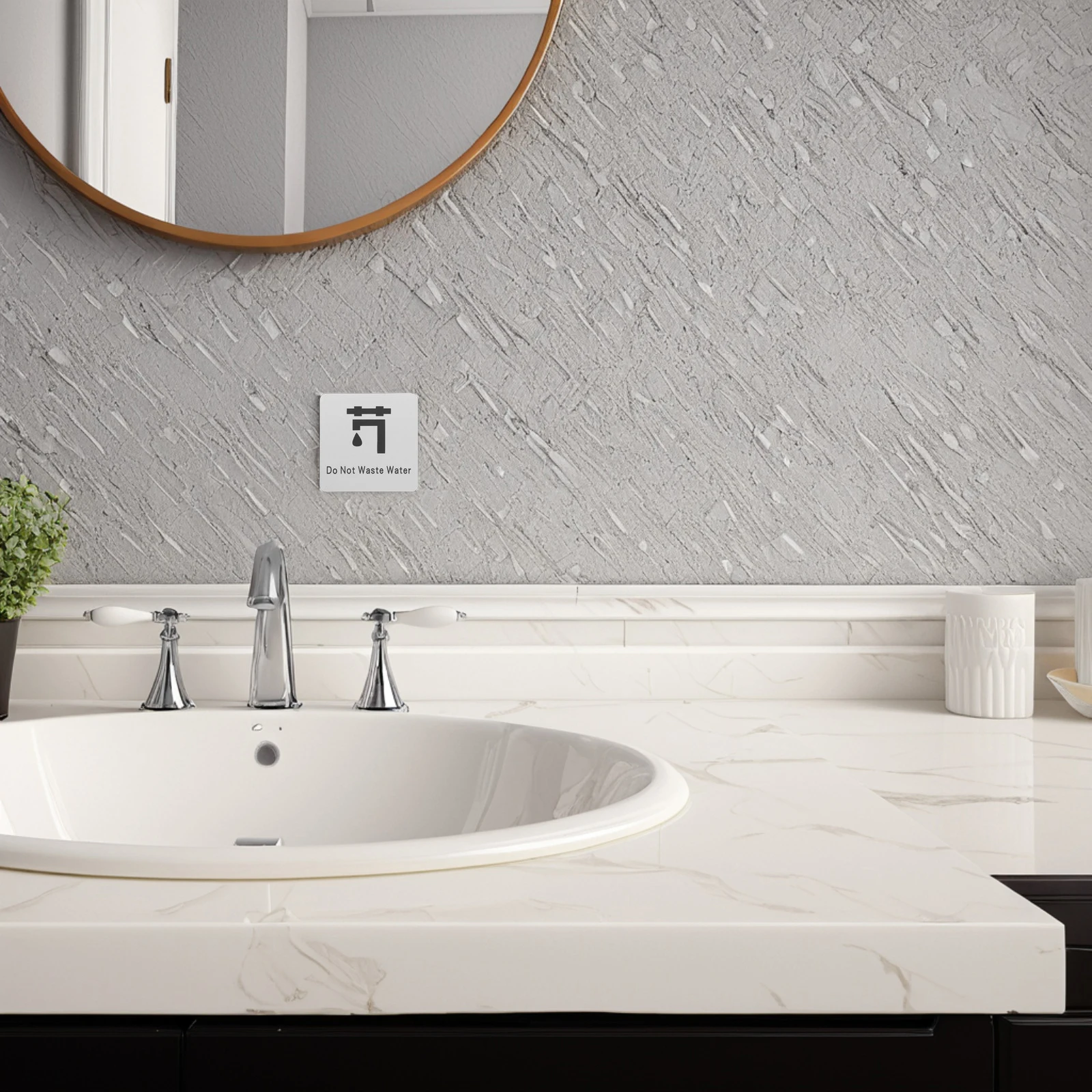 

Water Saving Alert Stop Wasting Water Notice Wall Caution Bathroom Alert Sign Waterproof Self Adhesive Bright Visible