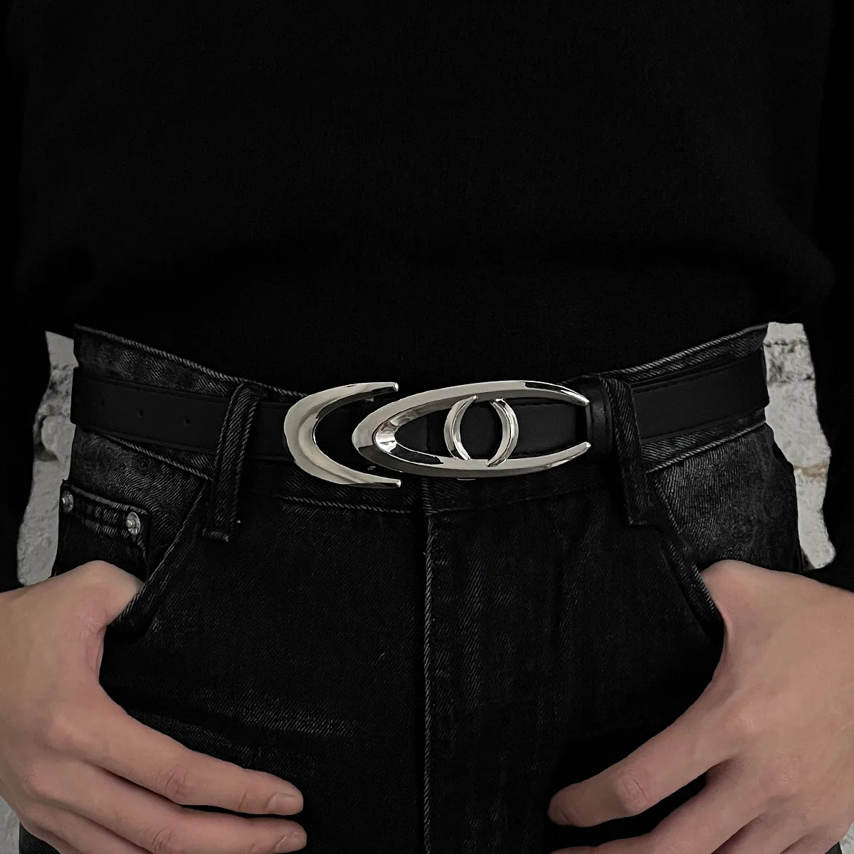 Новый тренд, ремни унисекс, подвижный металлический ремень с геометрической формой, пряжка в виде рыбьей кости, дизайнерский черный ремень в стиле панк, пара брюк, джинсы, юбки, костюмы