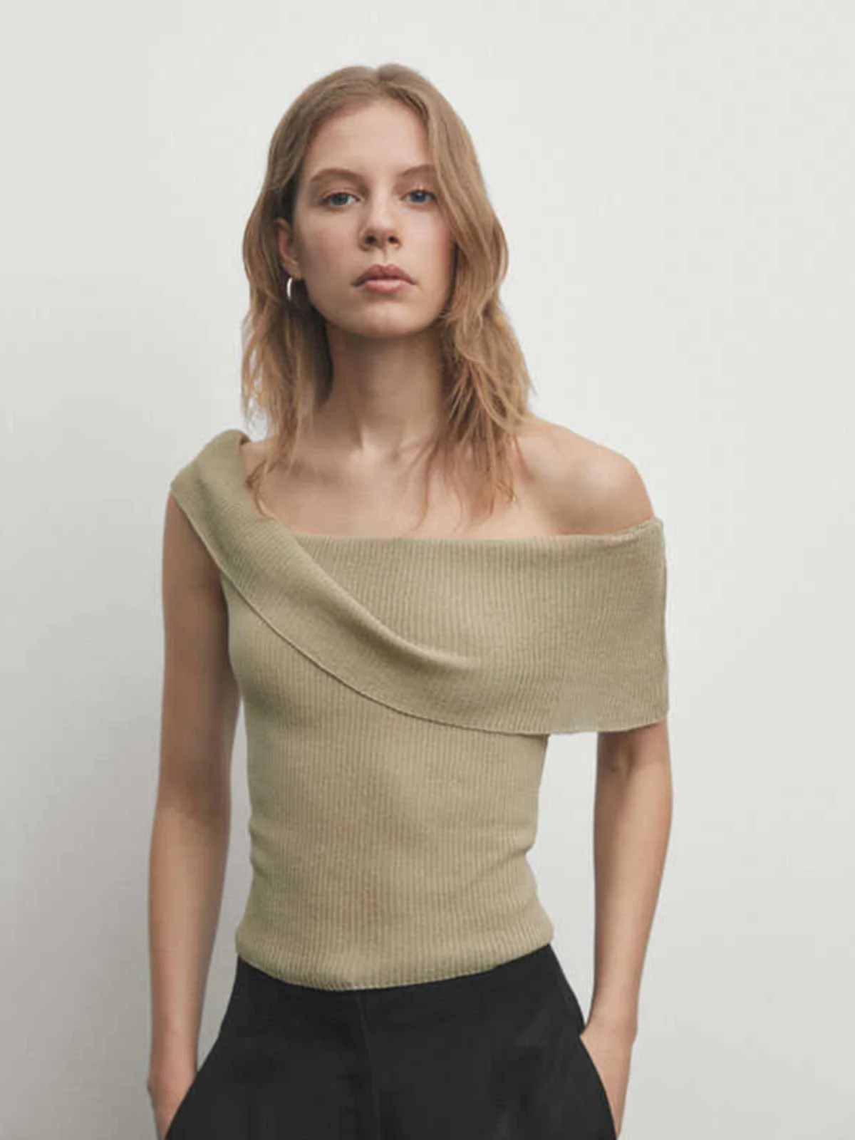 

mat Sle Slim Fit oulder Bared One-oulder Ladylike T-irt Women's Knittedwear Summer New Arrival Ele L...