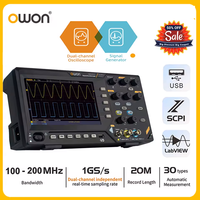 OWON SDS200 Series Digital Oscilloscope | Dual-CH 100/200MHz with 25M Signal Generator | FFT Analysis & 6-Digit Frequenc Counter