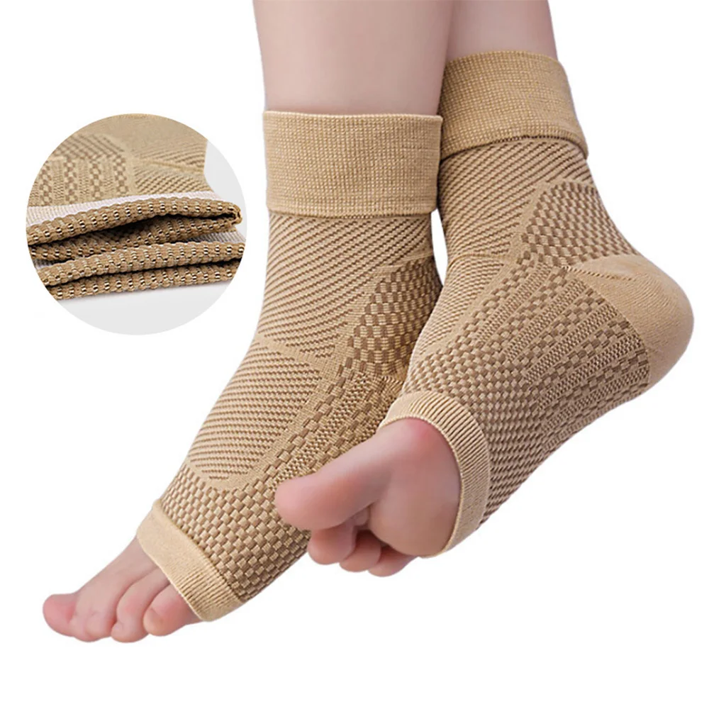 1 Pair Ankle Brace Compression Sleeve Plantar Fasciitis Sock Arch Support Foot Bandage for Achilles Tendonitis Joint Pain Relief