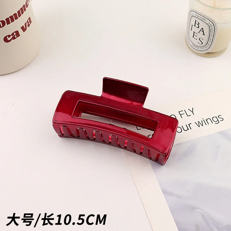 PC Hairpin Female Back Brain Clamping Clip Shark Grab Clip Hairpin Clamping Large Frosted Hair Clip Red Headwear Hairaccessories