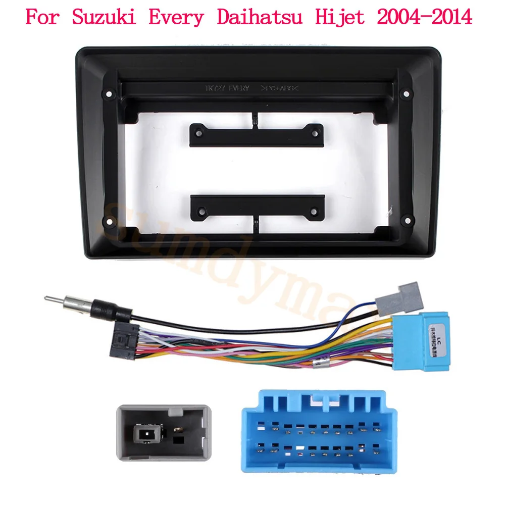 

9inch big screen 2 Din android Car Radio Fascia Frame cable for Suzuki Every Daihatsu Hijet 2004-2014 car panel Dash Mount Kit