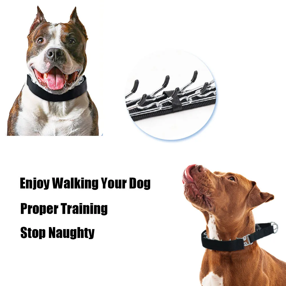 Dog Collar Prong Dog Training Collar For Dogs With Rubber Tips Stainless Steel Dog Collar For Large Dogs Dog Training Supplies