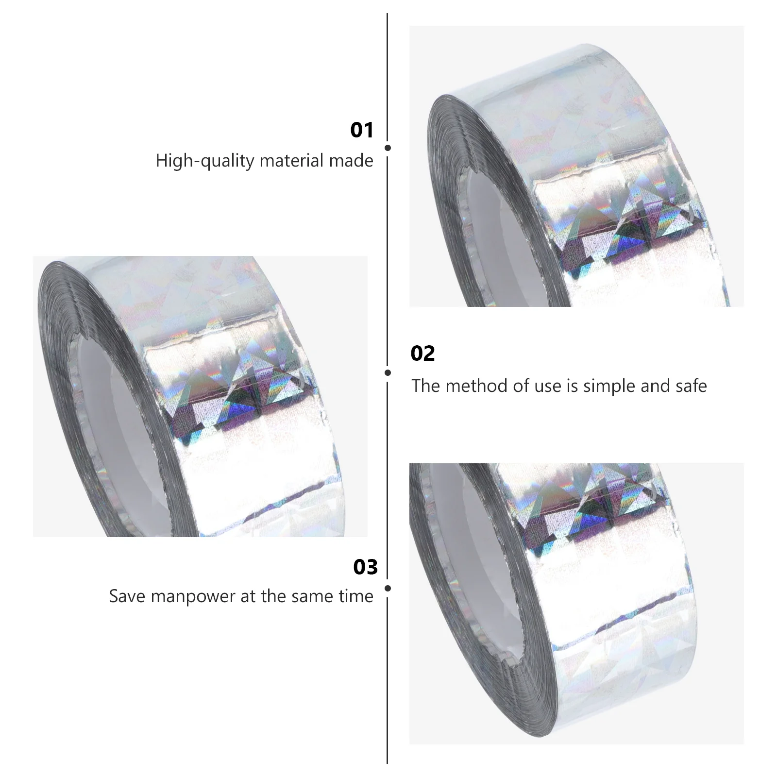 

2Pcs Anti Bird Tape Reflective Scare Ribbon for Garden Patio Backyard Fence Woodpecker Pigeon Grackle Repellent Outdoor Pest