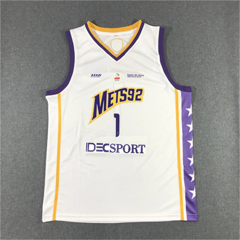 

Basketball Jerseys Mets 92 1 Wembanyama Jersey Outdoor Sports Qurple Sewing Embroidery White 2024 FRANCE 32 Blue Shirts