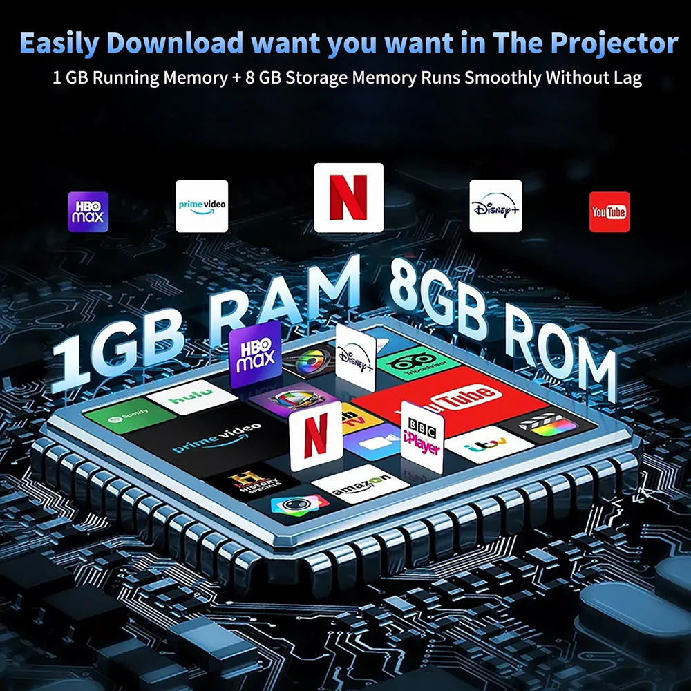 Projetor DESS 4K Android 13 1280*720P Dual Wifi 180 °   Fonte de alimentação portátil exterior flexível do banco do poder do projetor do cinema BT5.0