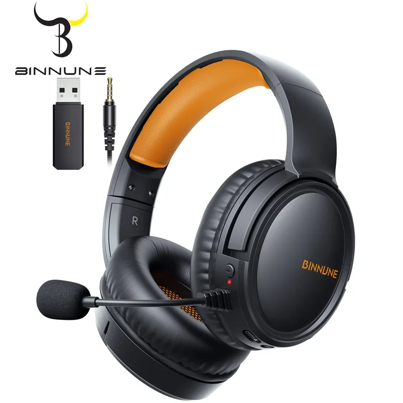 

BINNUNE BW02 2.4GHz Wireless Gaming Headphones with Flip Mic Bluetooth Headsets Gamer for Ps5/4,PC,Mac,Laptop,Computer