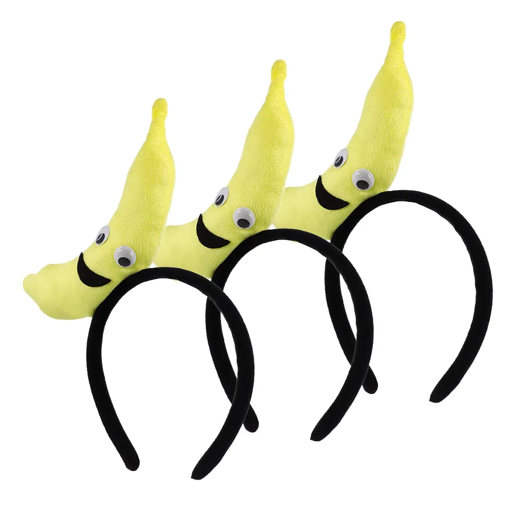 

Набор из 3 желтых повязок на голову: аксессуары для волос для вечеринок, дней рождения, Хэллоуина, карнавалов, в стиле Луау, желтая повязка-банан