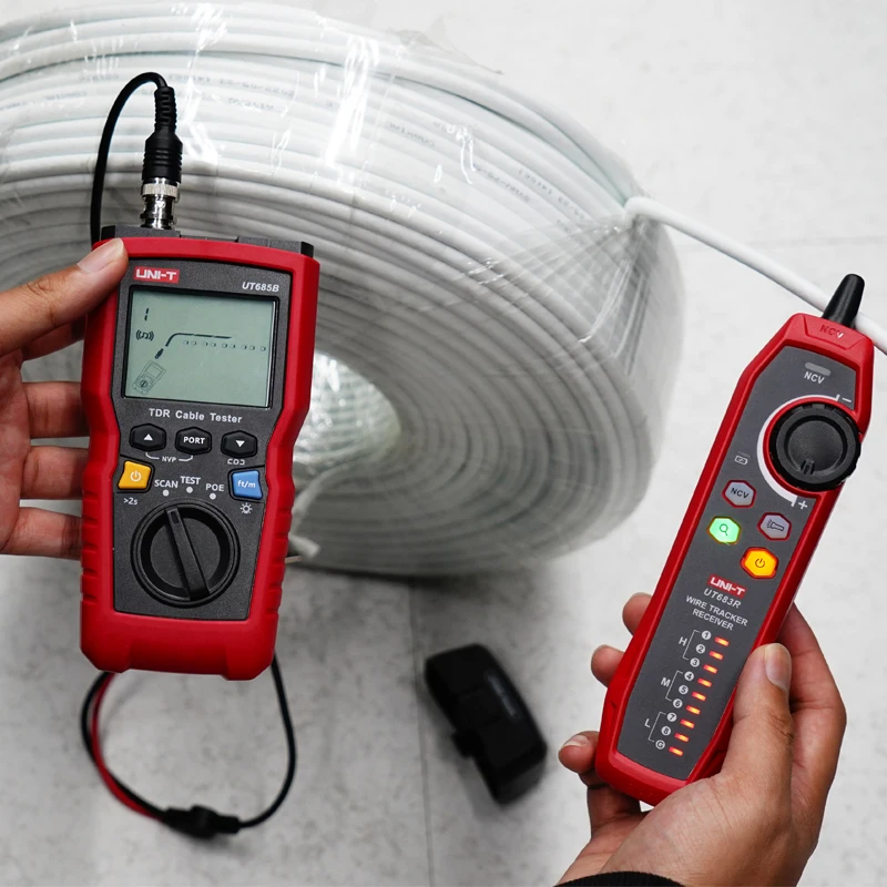 UNI-T UT685B KIT TDR اختبار الكابلات / مكتشف كابل الشبكة؛ يمكن اختبار أنواع الكابلات المحورية RJ11، RJ45