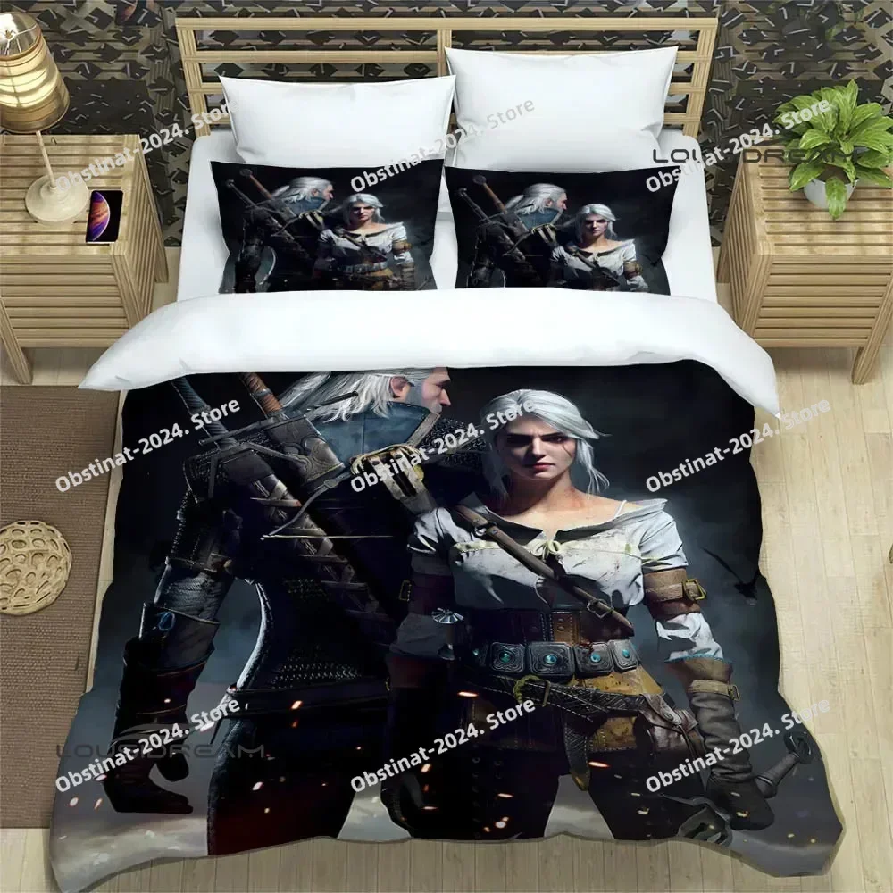 W-Witcher game Printed Bedding Sets exquisite bed supplies set duvet cover bed comforter set bedding set luxury birthday gift