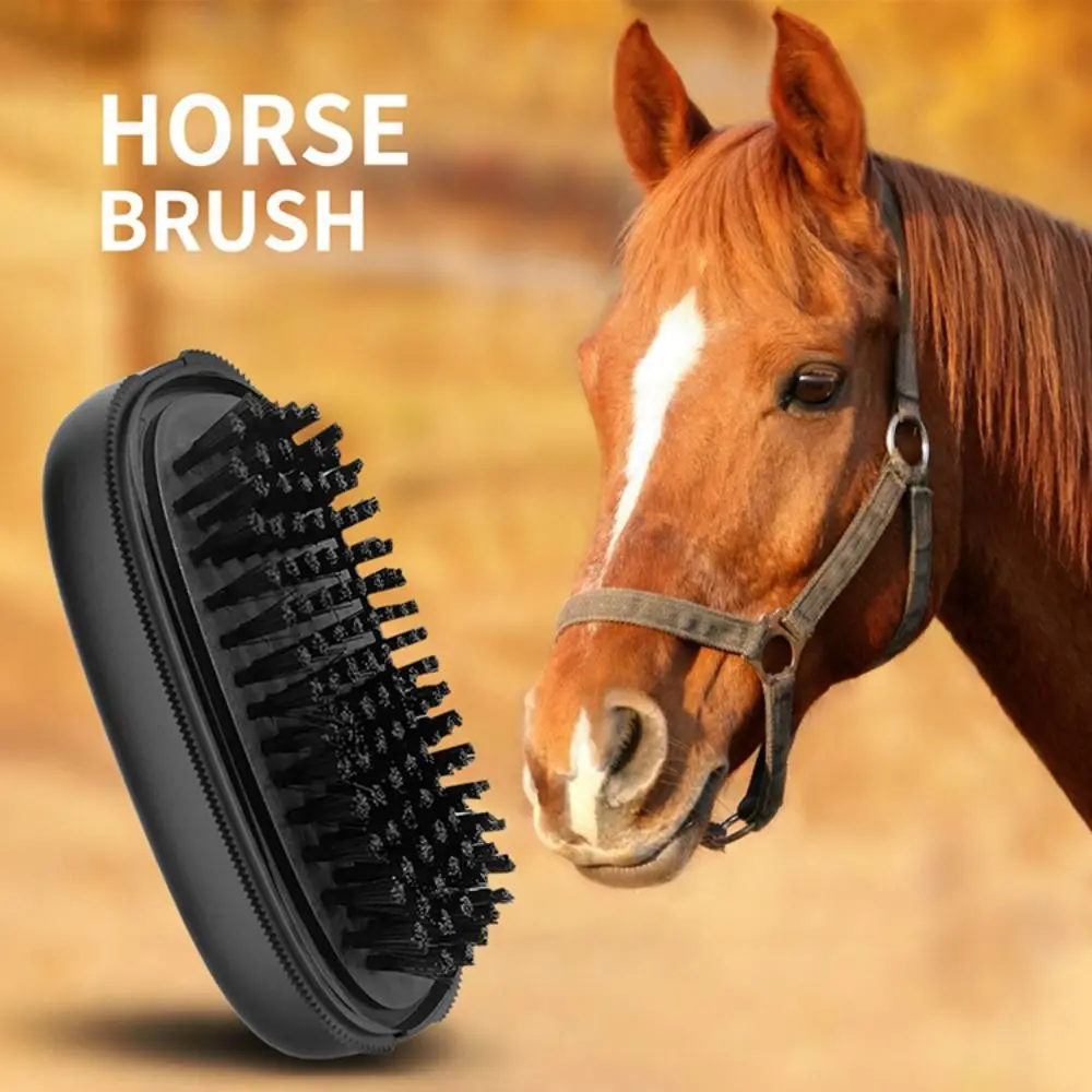 Brosse de toilettage multifonctionnelle pour cheval, élimination des tiques, peignes à queue de bétail noir, livres, soins aux puces, peigne à poils