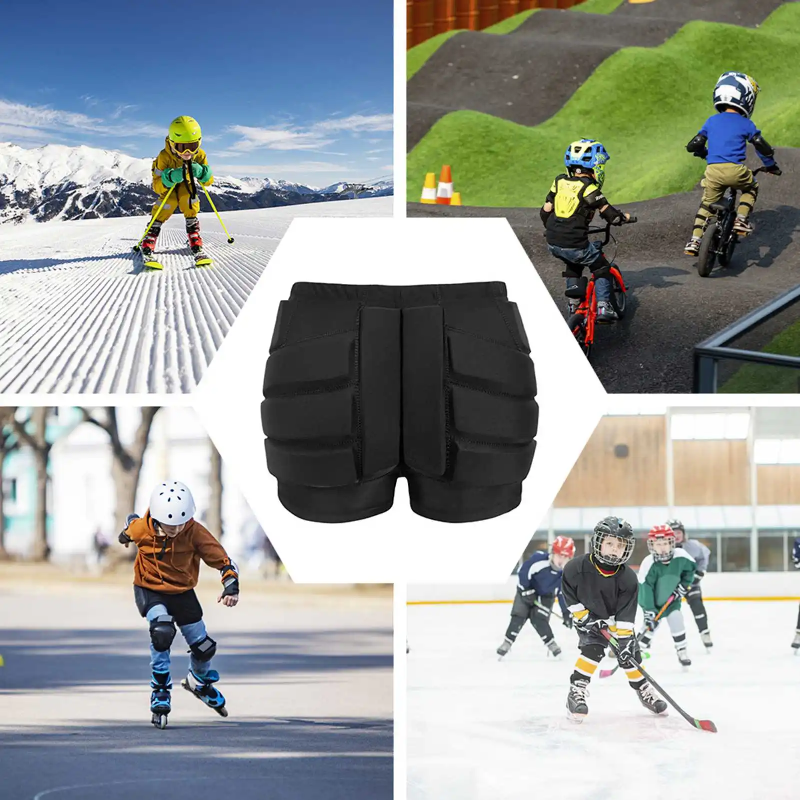 ZK30 Skating Pads For Kids Ice Skating Accessories 3d Protection For Butt And Tailbone Kids Hips Protective Pads