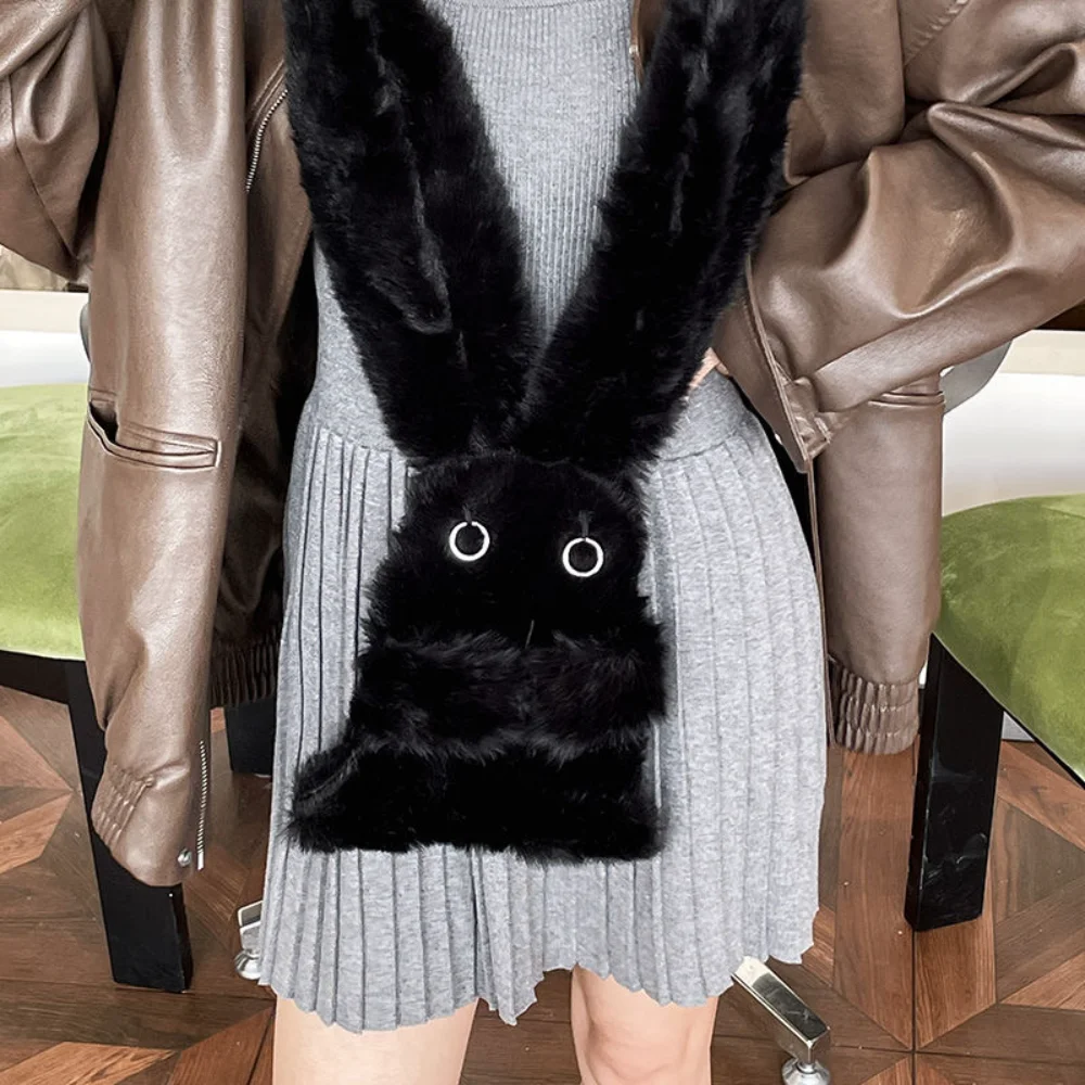 

Плюшевая сумка-игрушка INS в виде кролика, сумка-тоут для ношения под мышкой, уличная сумка, сумка через плечо с шарфом, унисекс