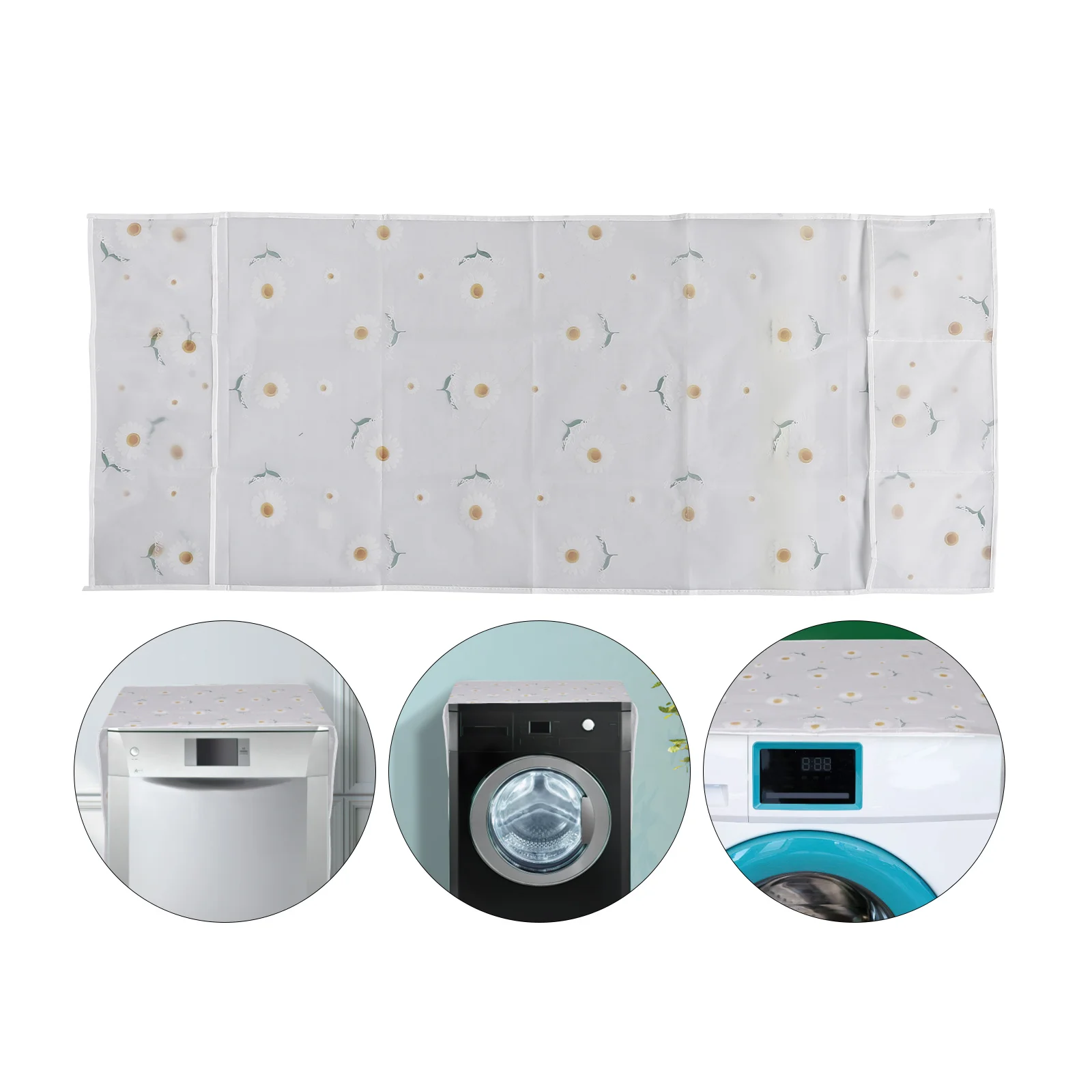 

Dustproof Appliance Cover 54x130cm Chrysanthemum Pattern Roll Up Storage Bag for Refrigerator Washing Machine
