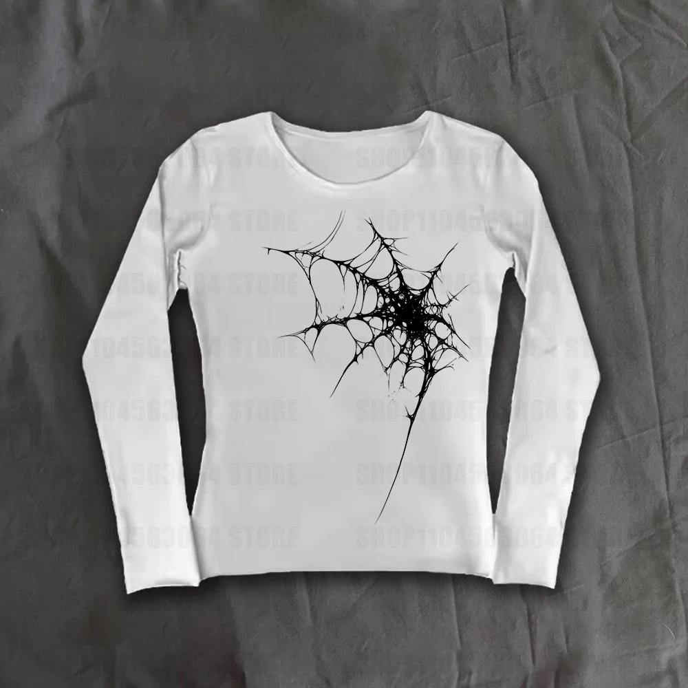 

Европейская и американская весна/лето 20%, новая женская футболка Y2K в сексуальном стиле с готическим принтом